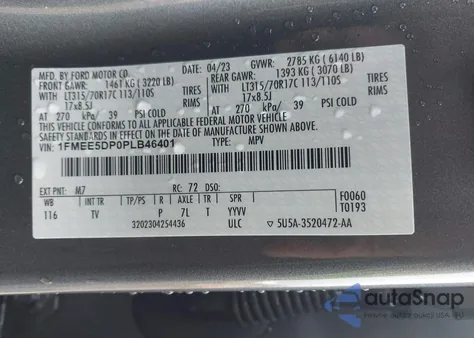 2023 Ford Bronco Wildtrak из США, поврежденный, VIN 1FMEE5DP0PLB46401